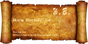 Wurm Borbála névjegykártya